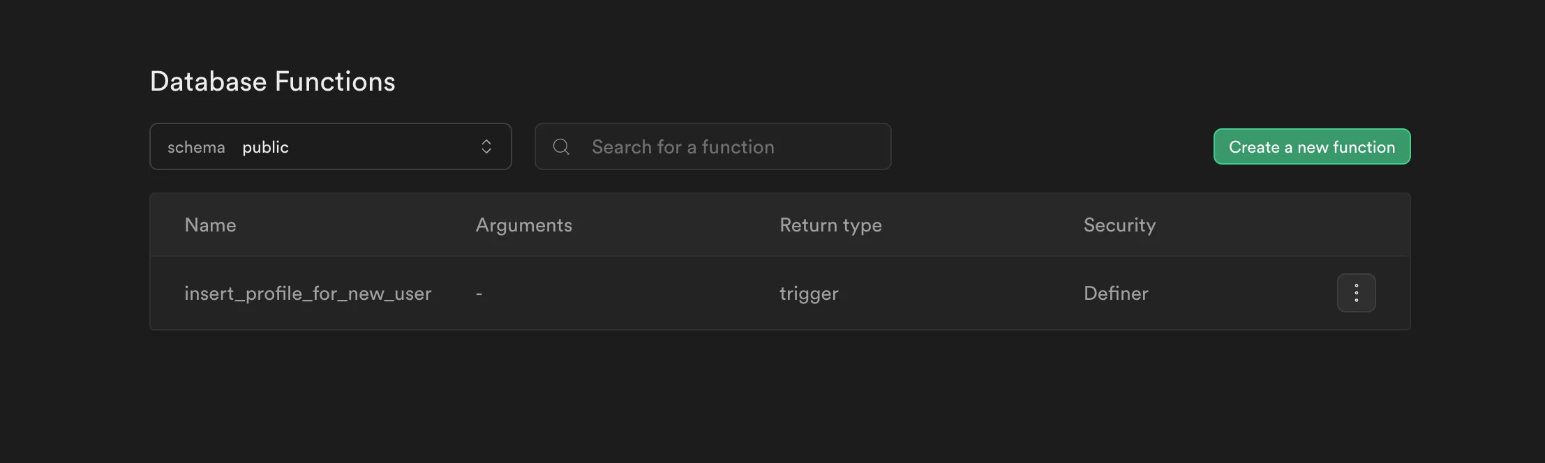 Supabase Database Functions