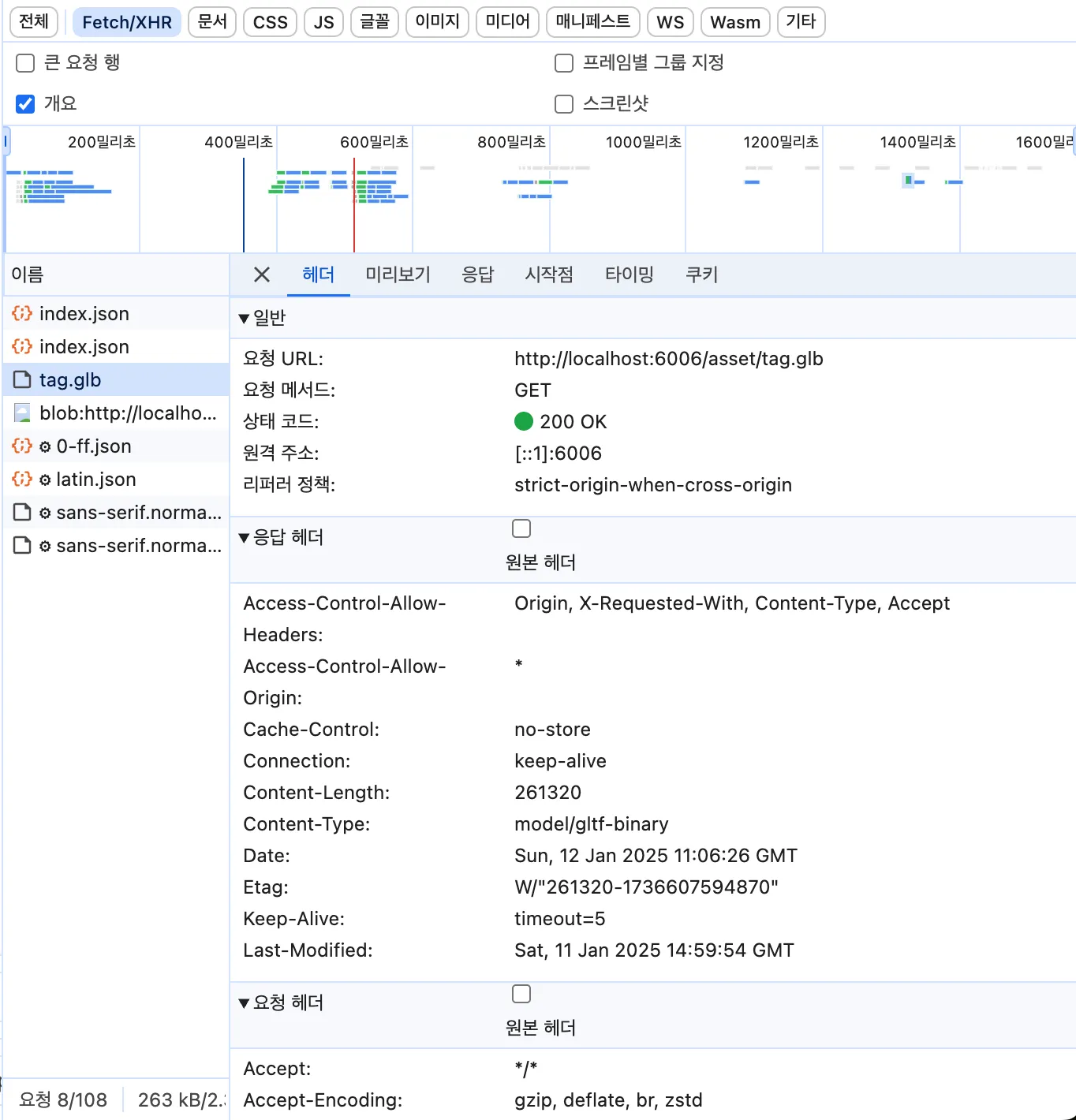 Vite .glb url import 요청